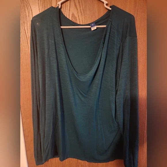 Old Navy Relaxed Green Long Sleeve Blouse - Picture 1 of 3